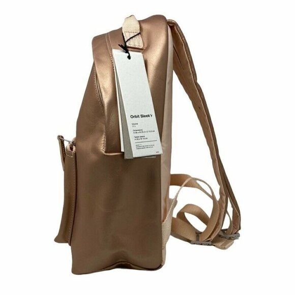 NEW Eastpak Orbit Sleek'r Backpack Pink Leather - Picture 2 of 12